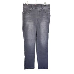 Spanx Jean-ish High Rise Straight Leg Denim‎ Leggings Faded Black Womens Size M